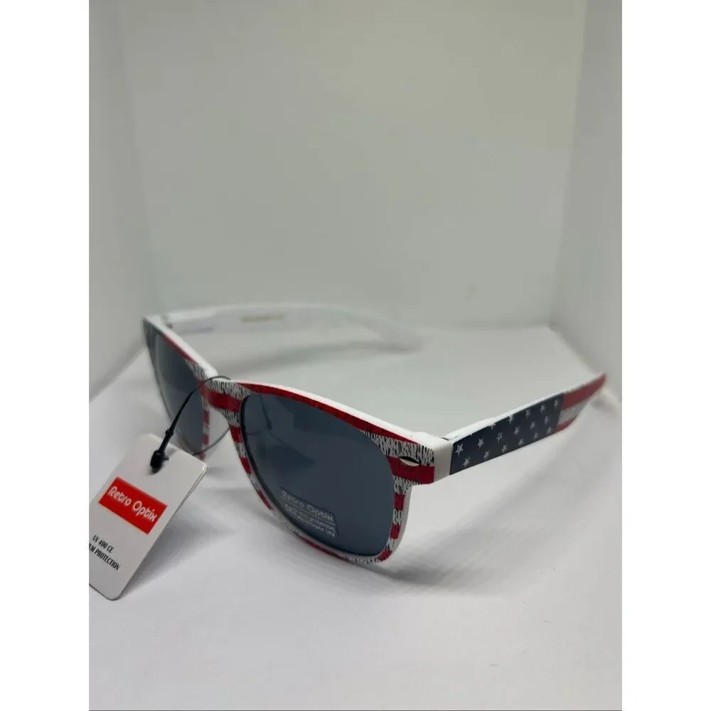 Retro Optix Patriotic American Flag Sunglasses UV400 Protection
